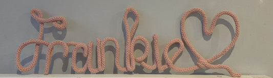 Personalised Knitted Wire Names with Heart